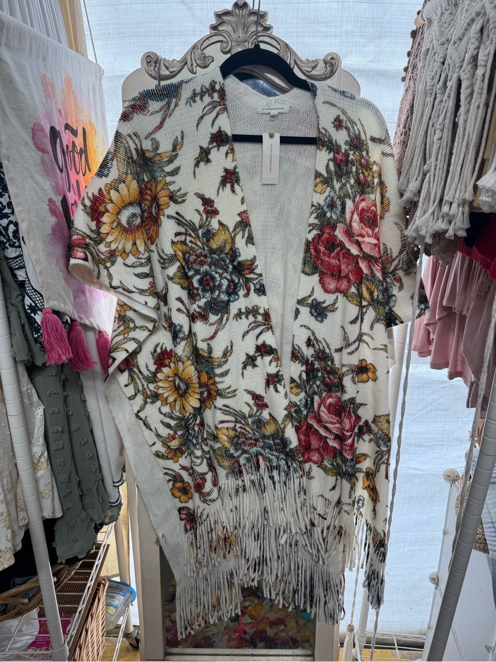 Anthropologie Marseille Floral Fringe Kimono